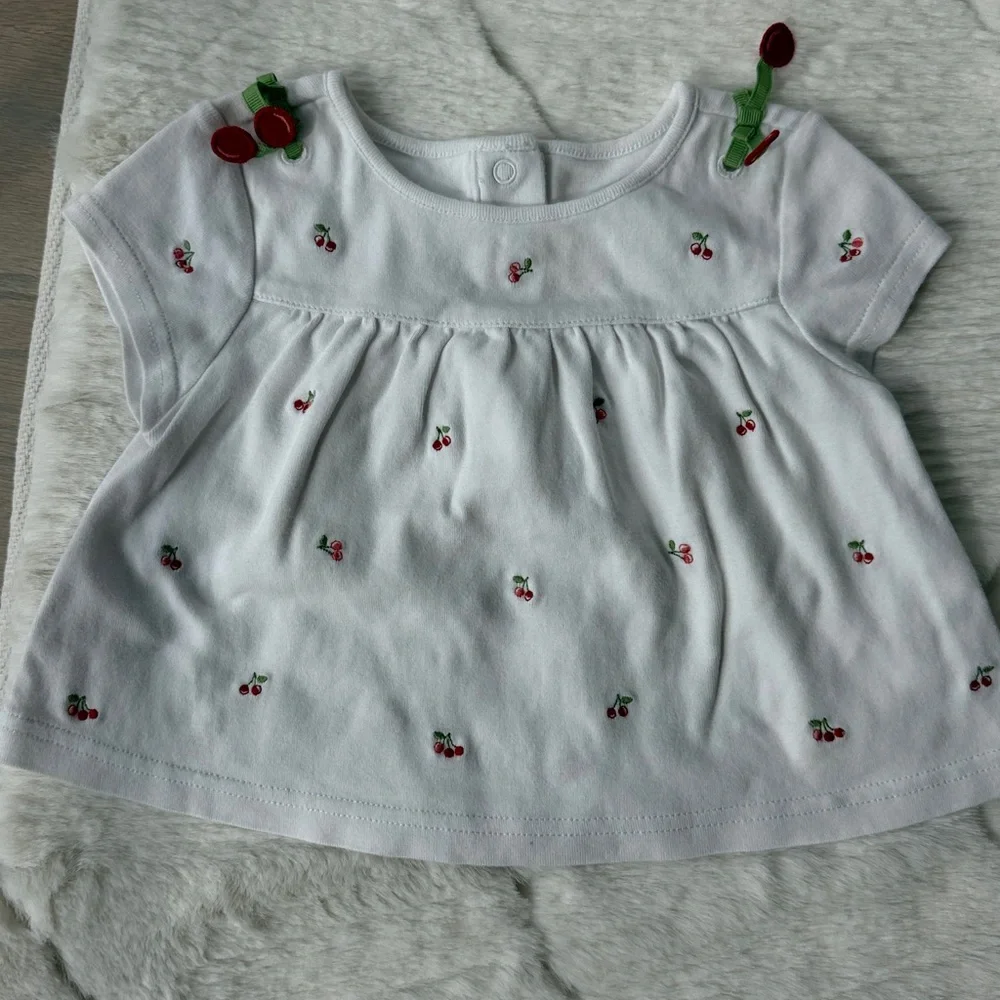 Gymboree Sweet Cherries Tee Pants and Sweater 18-24 Months Vintage